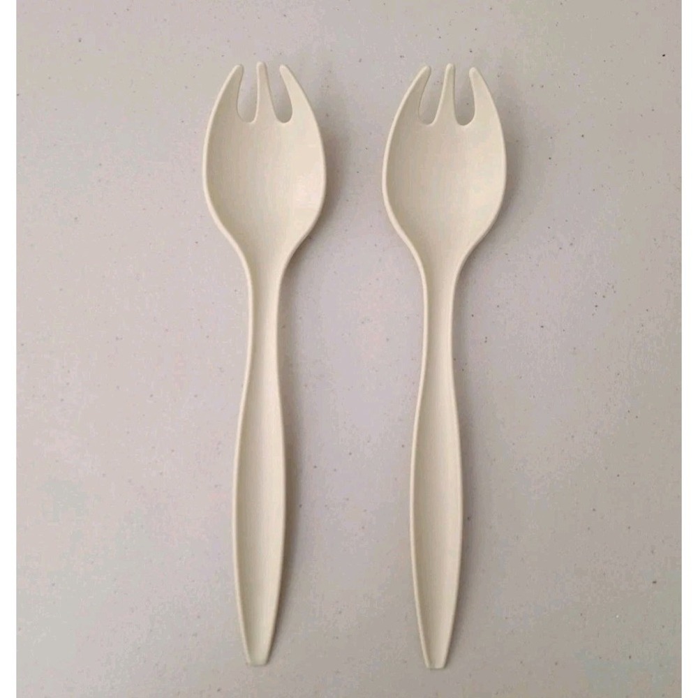 Vintage TUPPERWARE Serving Fork Spoon, Set of 2, 12" Sides or Salad New‎